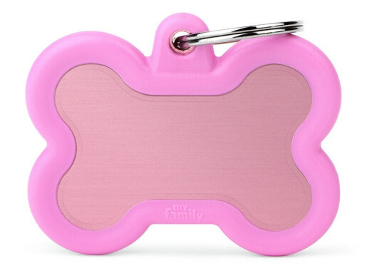 Myfamily Hushtag Collection Id Tag-Aluminium Med Plast Kant Rosa