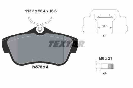 Bremseklosser TEXTAR 2457801 Bremseklosser TEXTAR 2457801