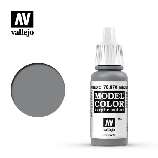 Vallejo Modell Color 70.870 Medium Sea Grey 17ml Grå Farge til Modellbygging