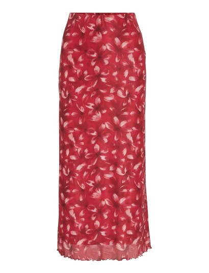 Vila Viingelise Hw Midi Skirt/Dc/Ka Red XXL