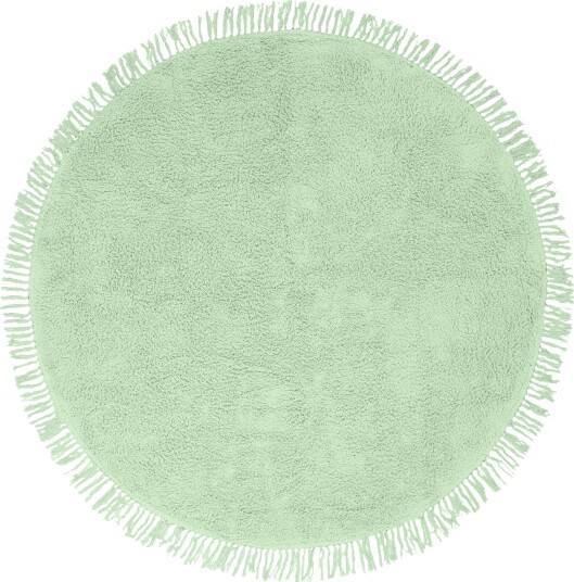 Runde tepper Alba Natural Cotton Shaggy lysegrønn Størrelse: Ø 200 cm