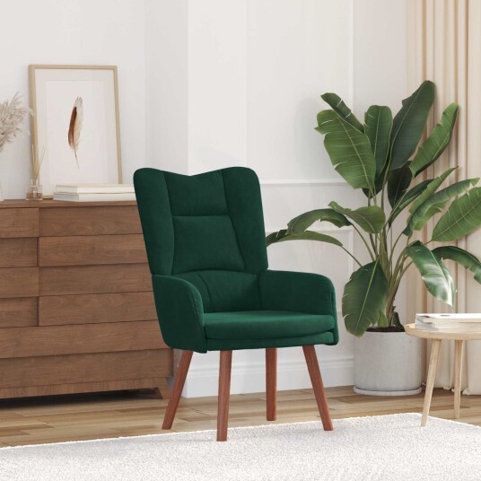 Avslappende stol Mørkegrønn 63 x 67 x 94 cm Fløyel Avslappende stol Mørkegrønn 63 x 67 x 94 cm Fløyel