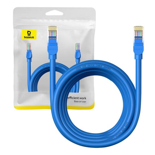 Kabel Ethernet Baseus High Speed Cat 6 Rj-45 1000Mb/S 5M Okrągły - Niebieski