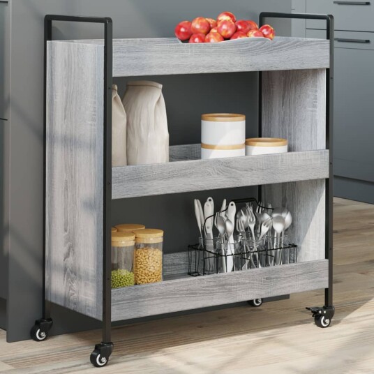 Kjøkkentralle grå sonoma 70x30x82 cm konstruert tre 842319 Kjøkkentralle grå sonoma 70x30x82 cm konstruert tre 842319
