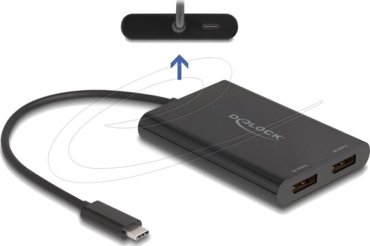 Delock Video Adapter Usb C Hann Til Displayport Usb C Pd Hunn 20 Cm Usb Power Delivery 100 W Støtte For 4K 60 Hz 3840 X 2160 Svart