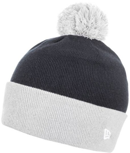 New Era Sm Cuff Pom Knit Newera Navy Gray Youth New Era Sm Cuff Pom Knit Newera Navy Gray Youth
