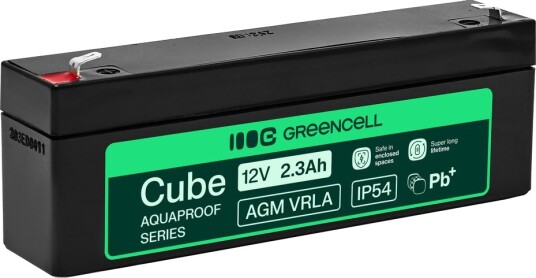 Green Cell AGM VRLA 12V 2,5Ah vedlikeholdsfritt batteri (178x36x66mm)