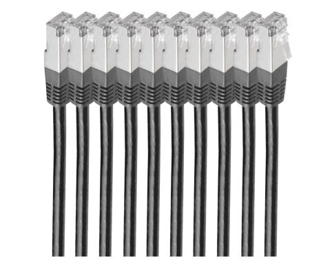 Shiverpeaks Bs75711-Hs-Set10 Nettverkskabel Svart 1 M Cat6 S/Ftp (S-Stp) (Bs75711-Hs-Set10)