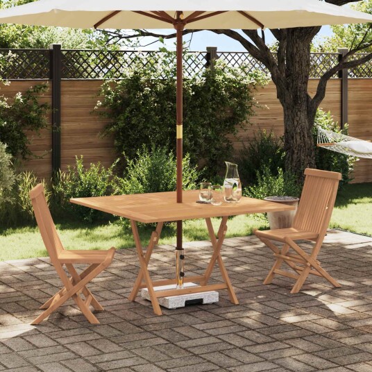 vidaXL Hage Bistro Sett 3 stk. Naturlig Massivt Teaktre