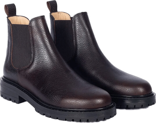 ANGULUS Booties Flat With Elastic Brown 41