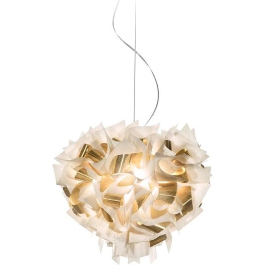 Slamp Veli Aurea Taklampe Hvit/ Gull Med Transparent Ledning