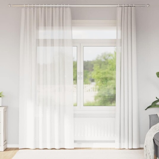 Voilegardiner med hemper 2 stk hvit 140x245 cm 8721158553508