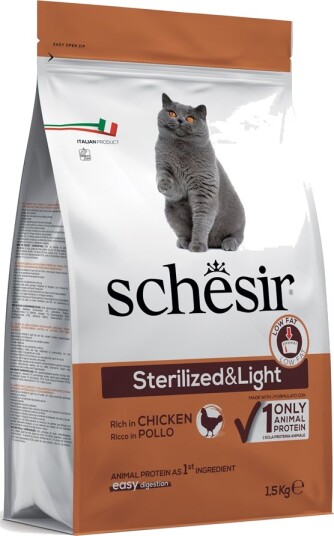 Schesir Tørrfôr Sterilized & Light 3 X 1.5 kg
