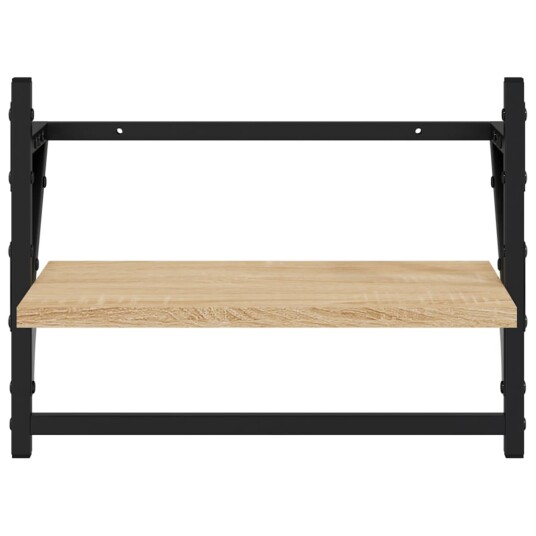 Vegghyller med stenger 2 stk sonoma eik 40x25x30 cm 8721012045736