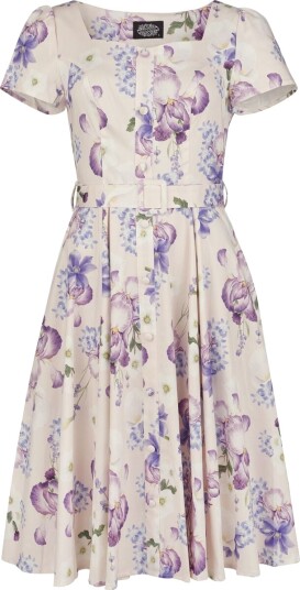 H&R London Rockabilly Middellang kjole Soft Flora Kjole XS til XXL Damer flerfarget