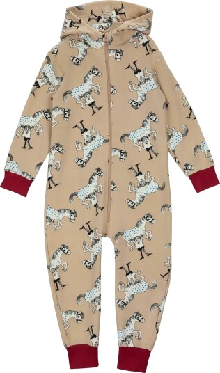 Pippi Langstrømpe Kraftfull Overall Beige 122 Pippi Langstrømpe Kraftfull Overall Beige 122