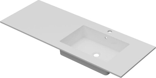 Linn Bad Corian Topplate med Eir Servant B60 160xH1,2xd46cm Hvit Matt / 120cm Høyre 40 80
