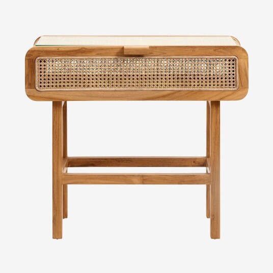 Nordal MERGE konsolbord i teak med glass 2551