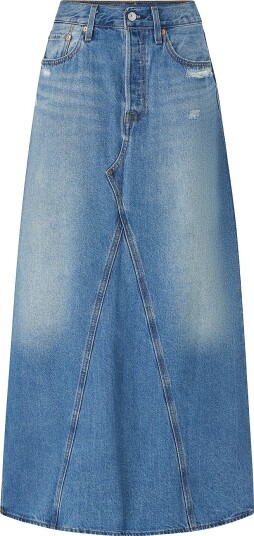 Levi's Maxi skjørt Iconic Long Skirt W/slit Own I Blå