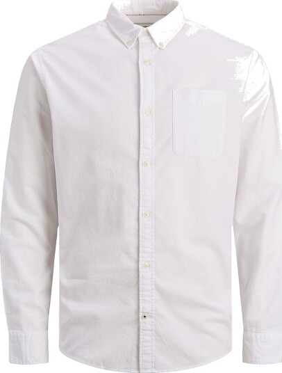 Jack & Jones Plus Skjorte Jjeoxford Shirt L/S S21pls Hvit