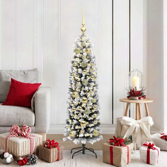  Kunstig juletre med 150 LED grønn 150 cm PVC og stål og plast