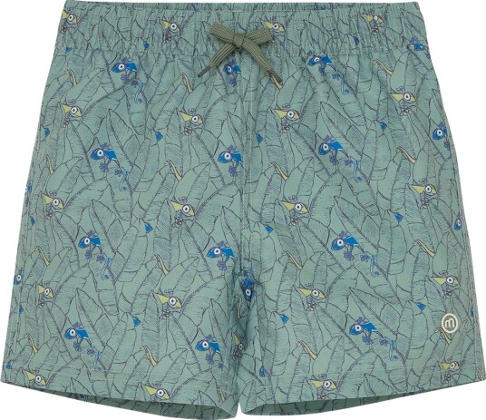 Minymo Badeshorts AOP Lily Pad Minymo 7 år 122 Badetøy Grønn