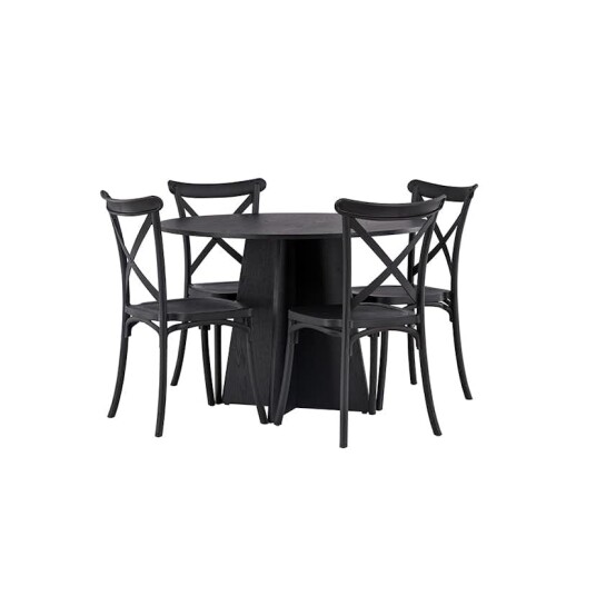 Venture Home Spisegruppe Venture Home Bootcut Ø110 cm med 4 Crosett Stoler GR23250