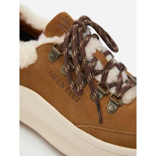 Moon Boot Moon247 City Shearling Sneakers Dame Cognac 38