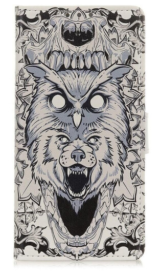 INCOVER Alcatel 1S (2020) PU Skinndeksel m. Lommebok Abstrakt Ugle og Ulv