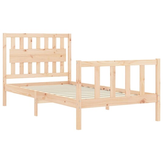 vidaXL Sengeramme med hodegavl 100x200 cm heltre 8720845975869