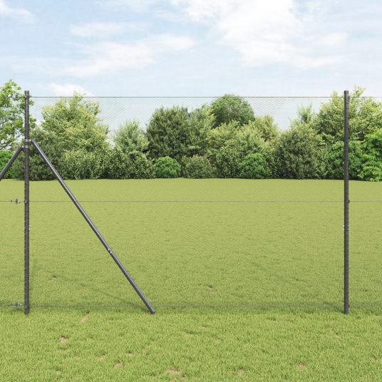  Gjerde med innlegg. Grå 1.6 x 25 m PVC belagt stål