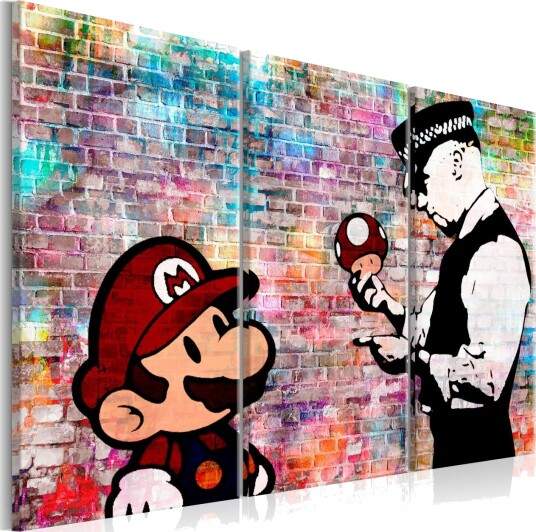 Bilde Rainbow Brick Banksy 120x80 Artgeist sp. z o. o.