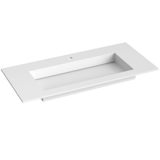 Korsbakken Corian Med Flat Bunn Hvit Matt 100cm