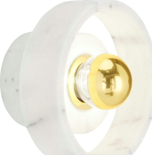 Stone Vegg-/Taklampe, White Marble / Gull