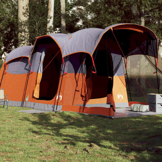 Tunneltelt for camping 8 personer grå og oransje vanntett Tunneltelt for camping 8 personer grå og oransje vanntett