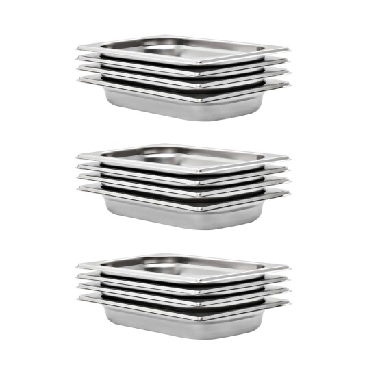  Gastronormbeholdere 12 stk GN 1/4 40 mm rustfritt stål 50900