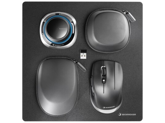 3Dconnexion SpaceMouse Wireless Kit 2 Ergonomisk 3D-Mus med 7 Knapper - Svart