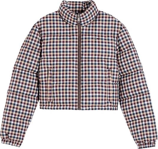 Tommy Jeans Tjw Crop Check Puffer Brown S
