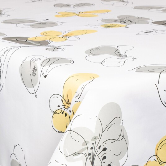 Borg Living Tekstil voksduk med akrylbelegg   30 meter på rull   Golden Flower   140 cm bred tekstilduk