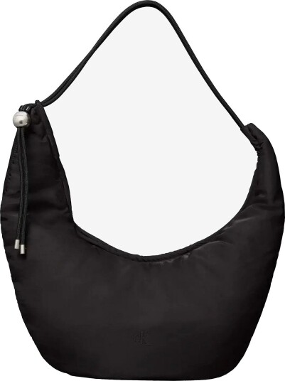 Calvin Klein Nylon Cord Medium Hobo Bag   BLACK   One Size