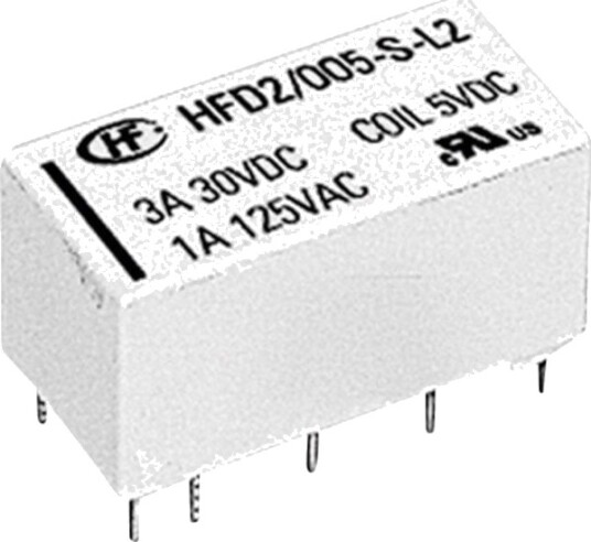 Hongfa Hfd2/005 S L2 D Printrelé 5 V/Dc 3 A 2 X Vekslere 1 Stk