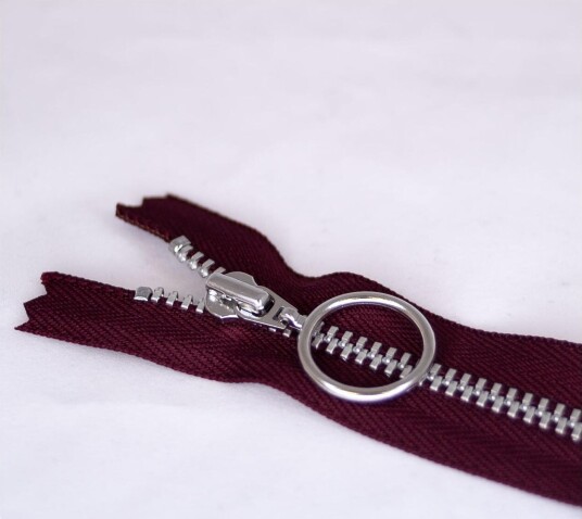 Glidelås med ring 25cm Bordeaux