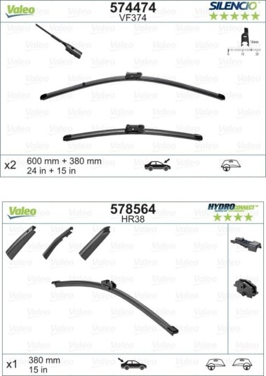 VALEO VAL298N0035 Vindusvisker