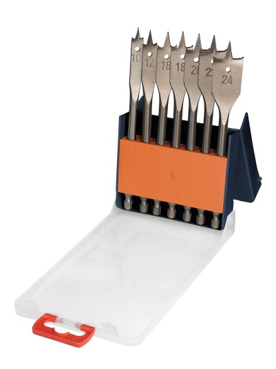 KWB Profesjonelt Flatborsett for Tre, 7 Deler, 10-24 mm