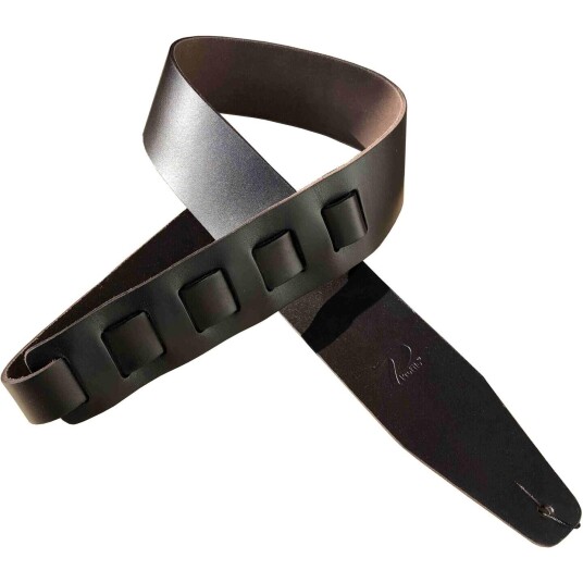 Profile Stw/fpb-Bk Pro Svart Italian Leather Guitar Strap