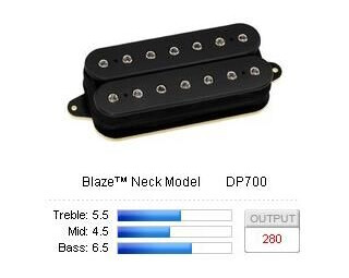 Dimarzio Dp700bk Pickup Humbucker Blaze 7/neck Svart
