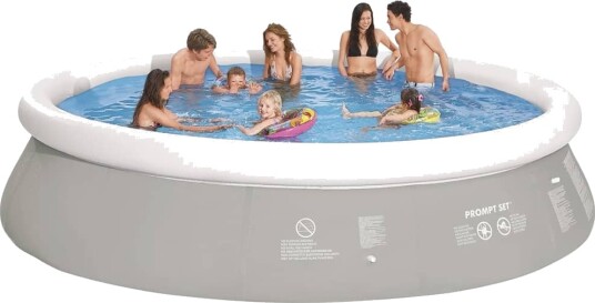 Jilong Round Oppblåsbart svømmebasseng grå 450 x 122 cm