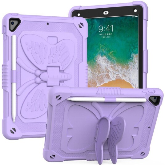 INCOVER iPad (2018) / iPad (2017) / iPad Air / iPad Air 2 Butterfly Kickstand Barnedeksel - Lilla