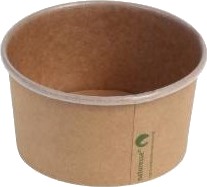 Isbæger 240 Ml 8 Oz Ø96x52 Mm Kraft Pap Pla Bionedbrydelig Brun,20 Ps X 50 Stk/Krt