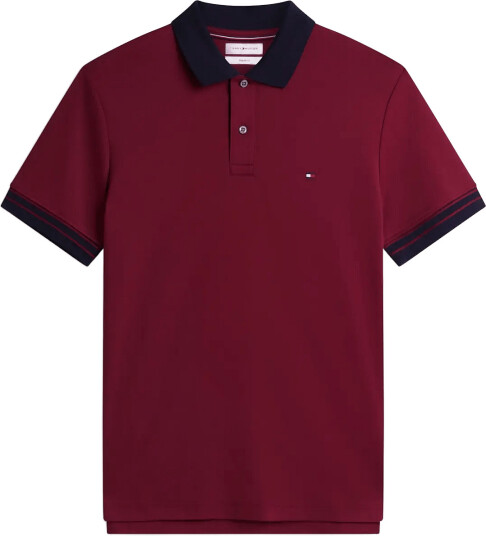 Tommy Hilfiger Interlock Plackt Detail Reg Polo Burgundy S